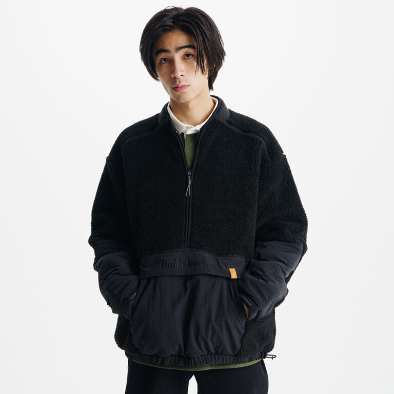 Tokyo Design Collective寬版半拉鍊套頭抓絨外套