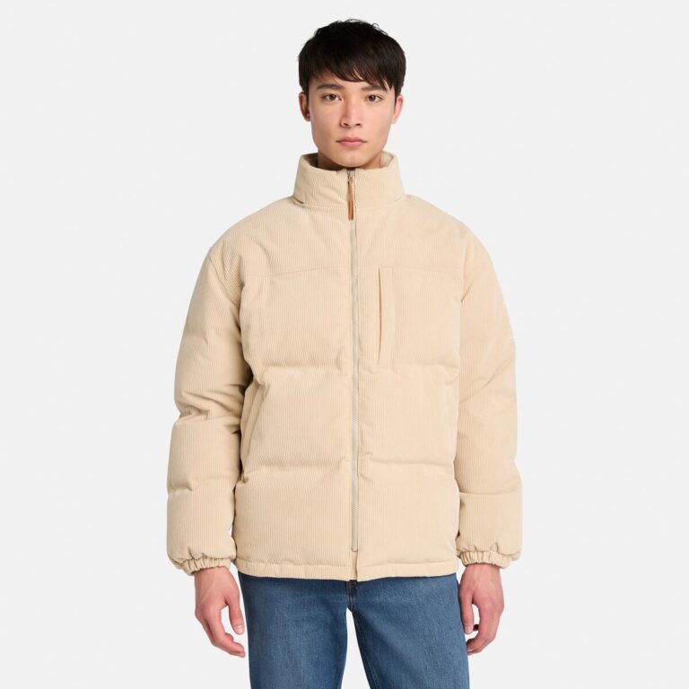 男款燈芯絨防水羽絨外套