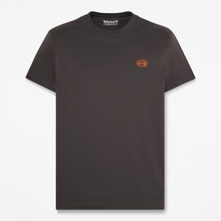 Men’s Leather Badge Short-Sleeve T-Shirt