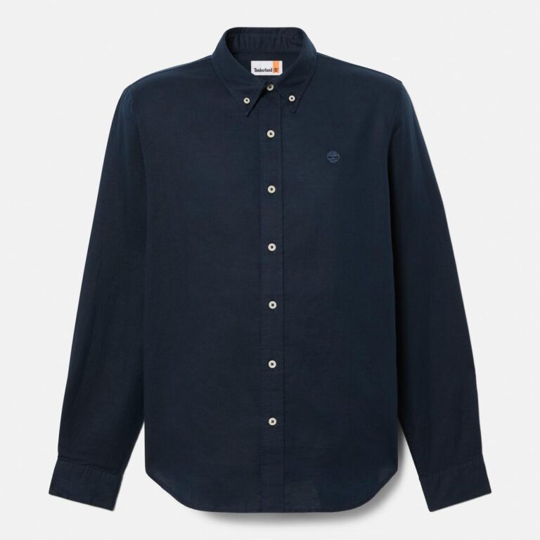 男款亞麻長袖襯衫