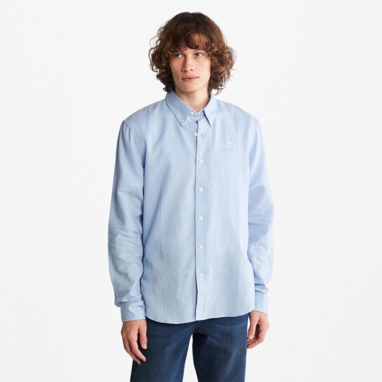 男款亞麻長袖襯衫