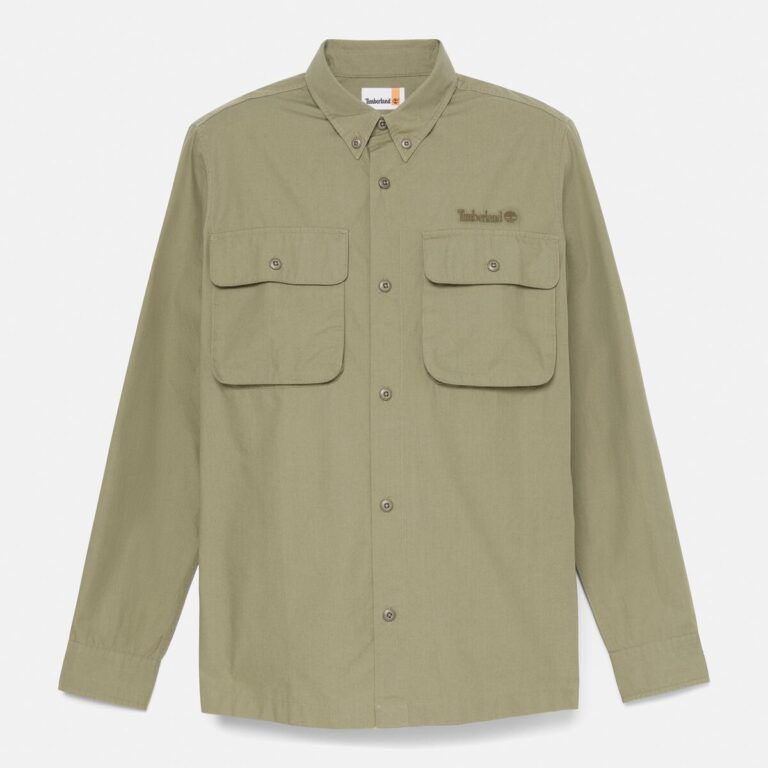 男款寬版長袖襯衫外套