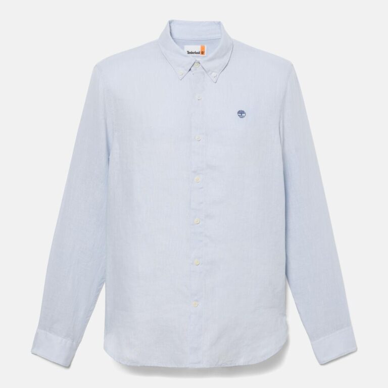 男款亞麻長袖襯衫