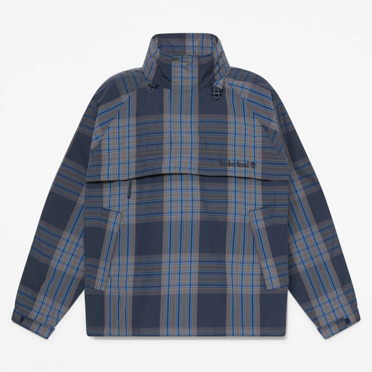 防潑水格紋連帽套頭上衣